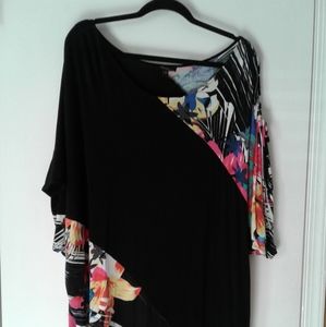 Floral cold shoulder top 3x